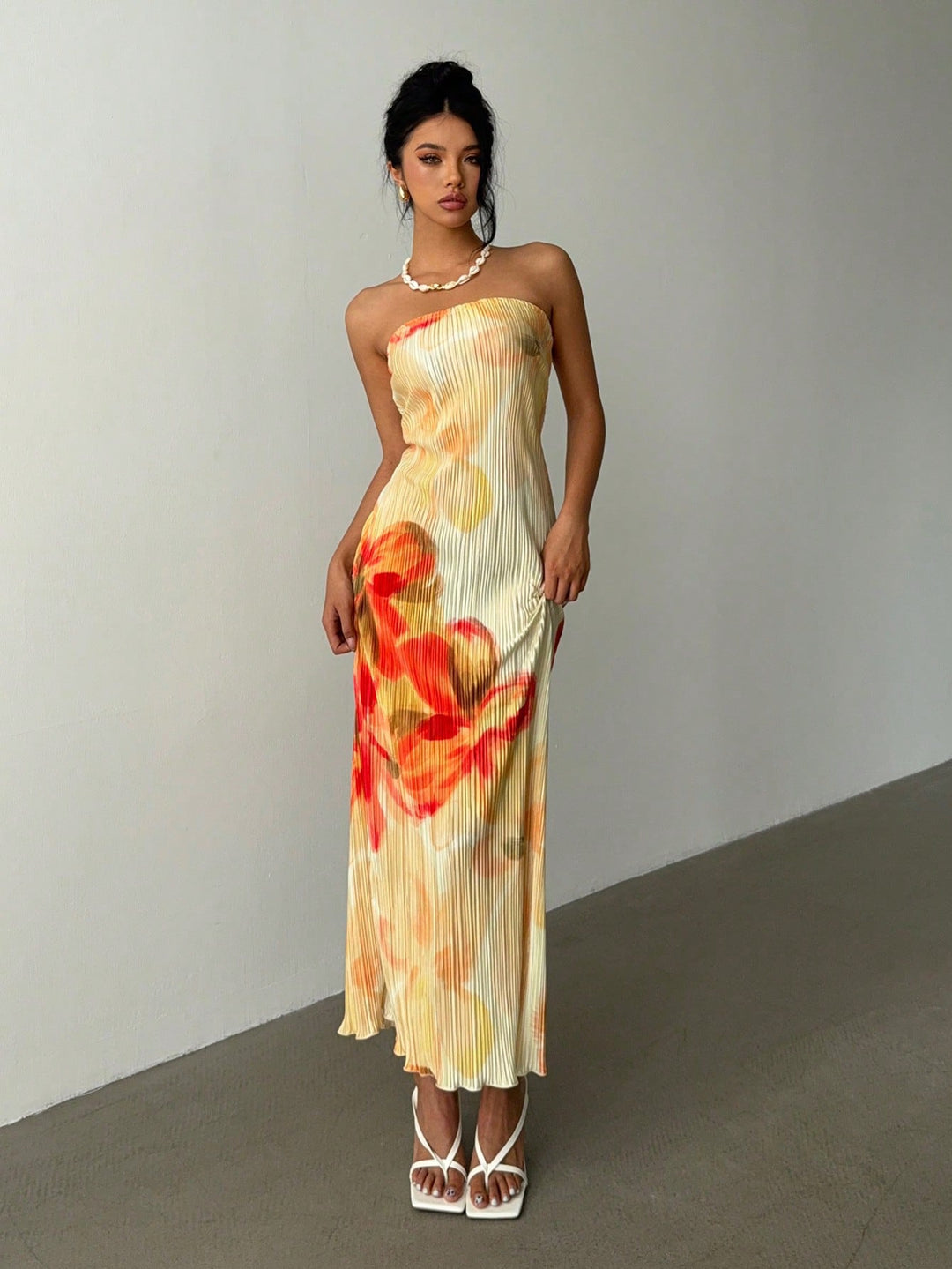 Rochie maxi SHEIN, portocaliu