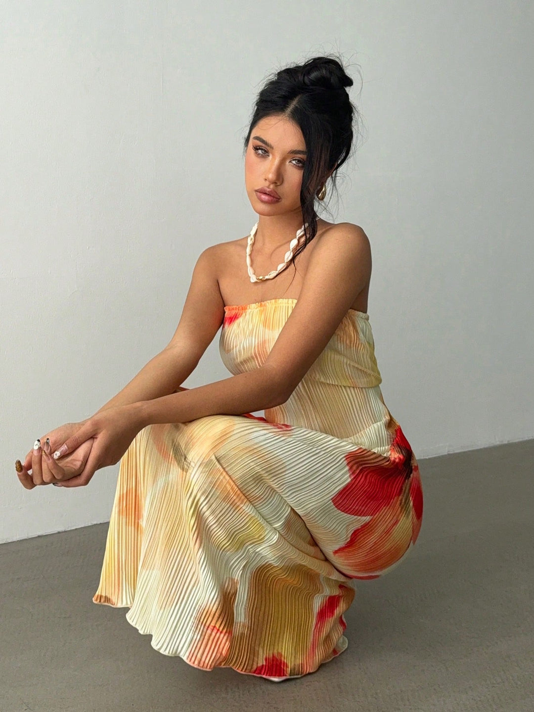 Rochie maxi SHEIN, portocaliu