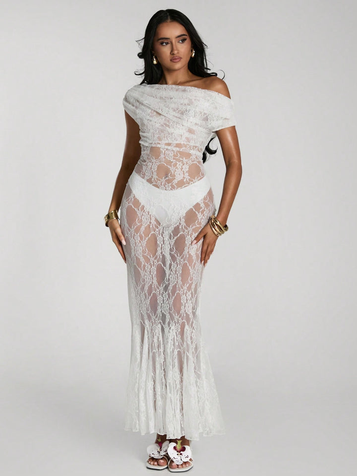 Rochie de plaja SHEIN, alb