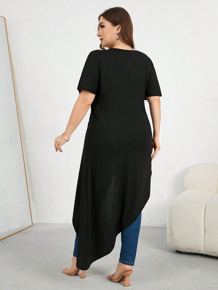 Tricou lung SHEIN, negru