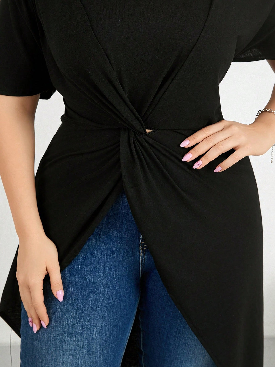 Tricou lung SHEIN, negru
