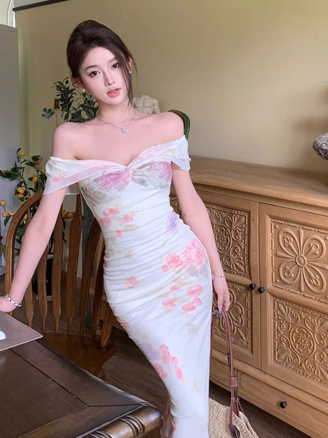 Rochie midi SHEIN, alb