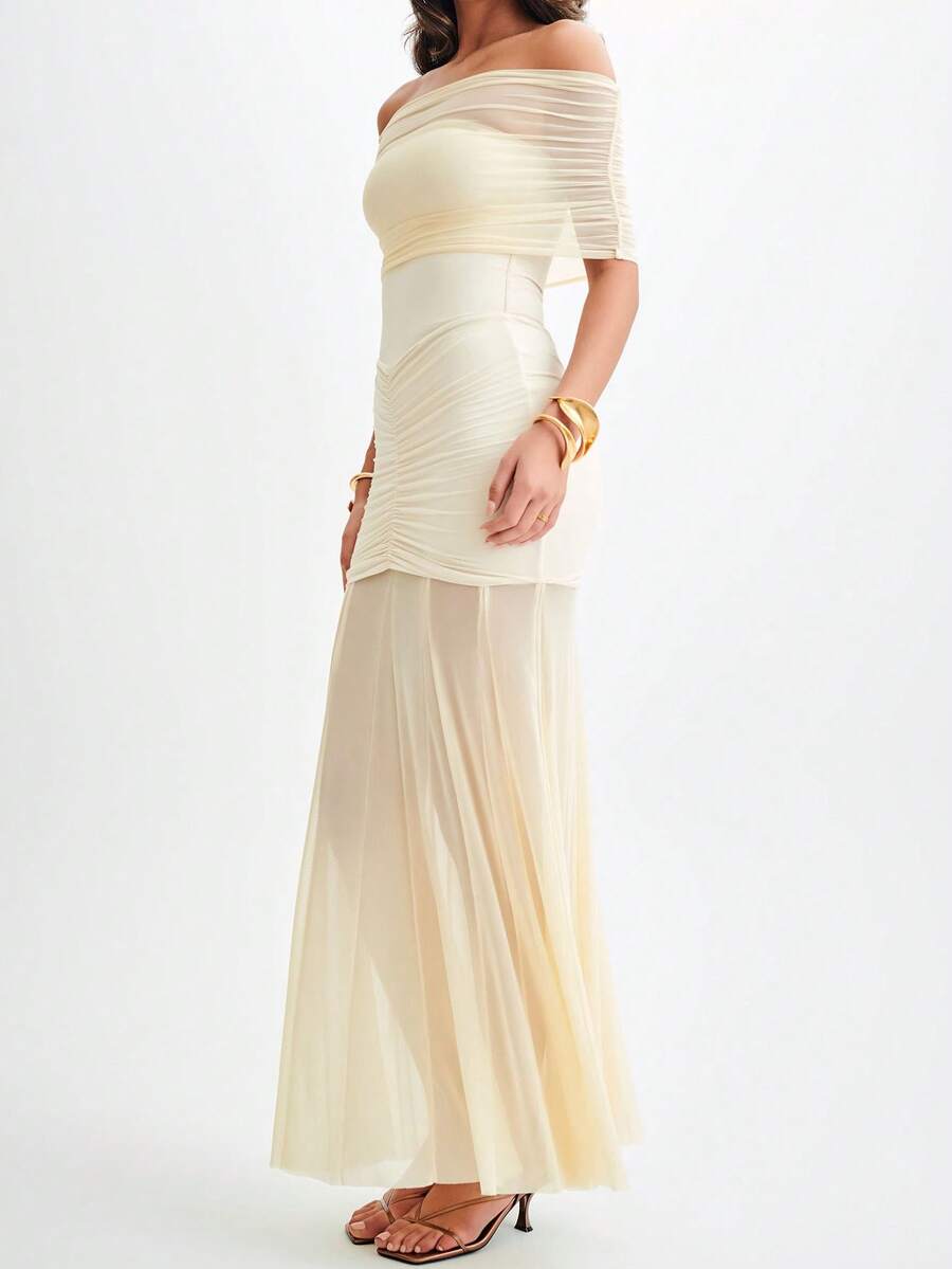 Rochie maxi SHEIN, crem