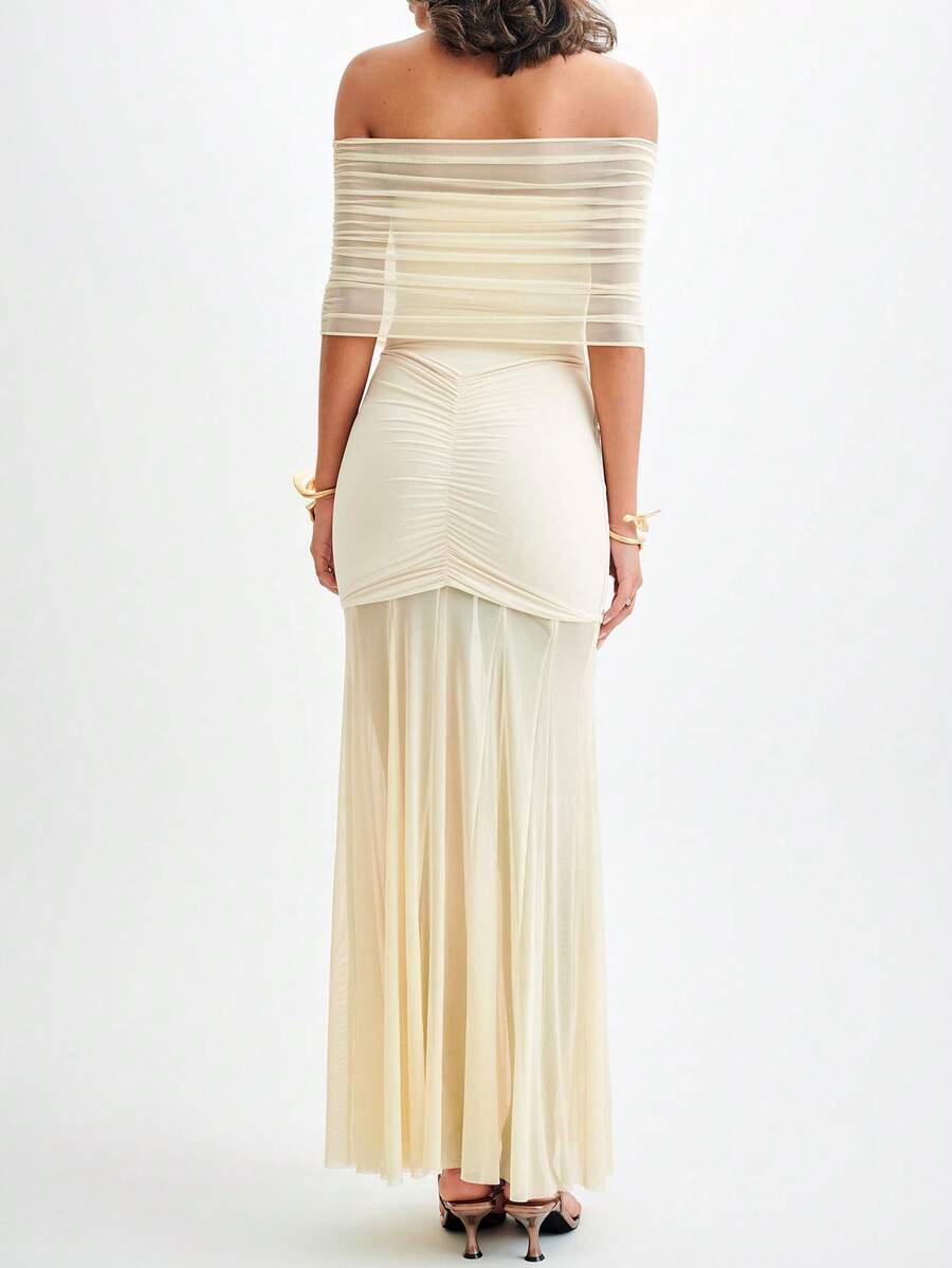 Rochie maxi SHEIN, crem