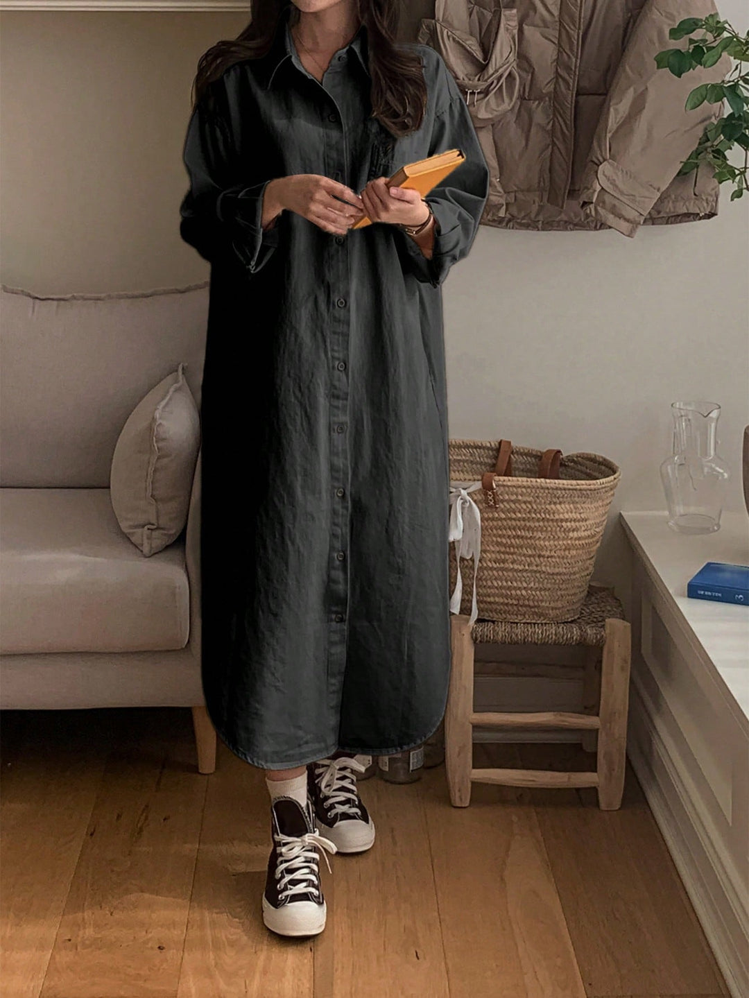 SHEIN maxi ruha, fekete