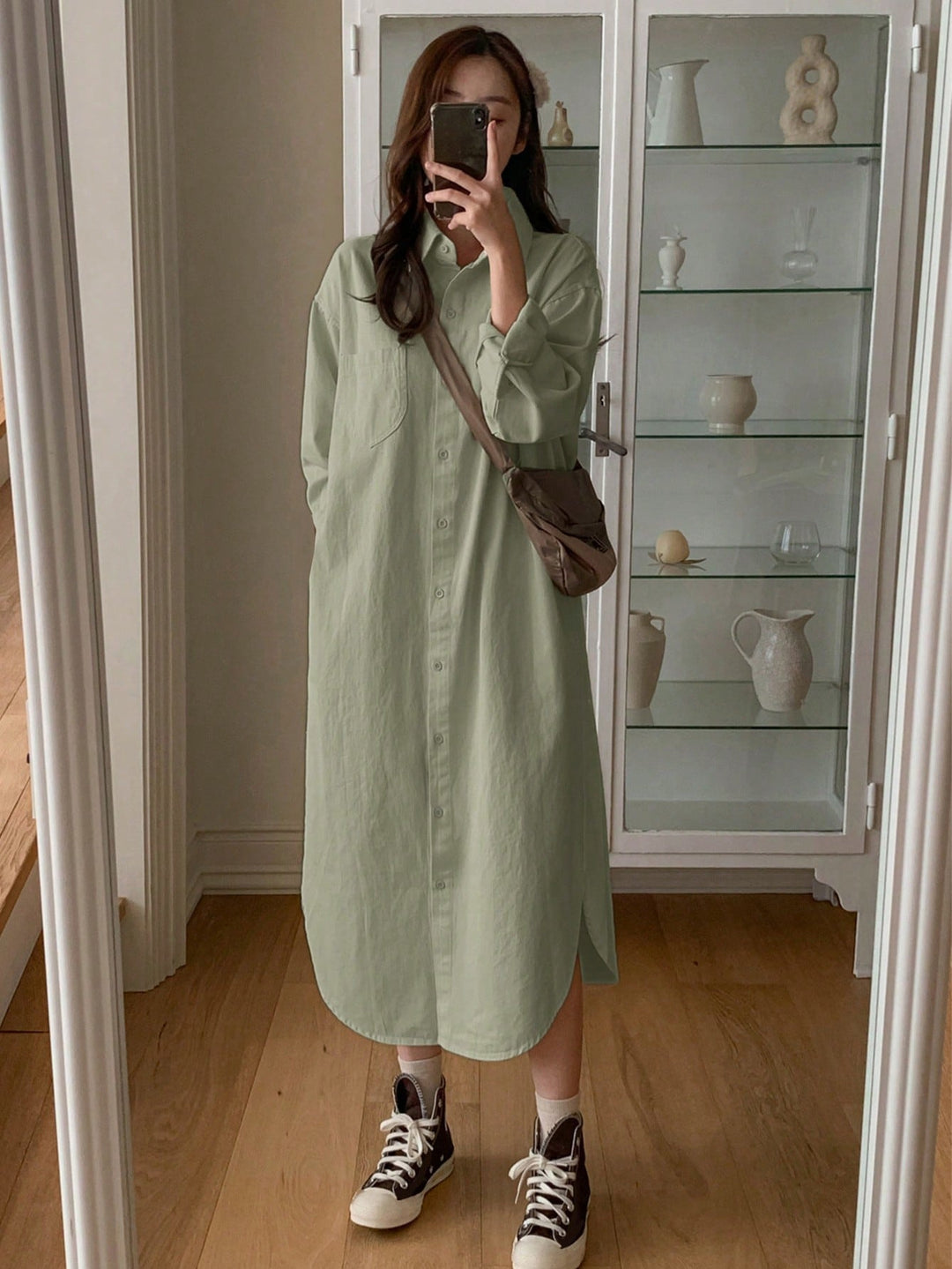 Rochie maxi SHEIN, kaki