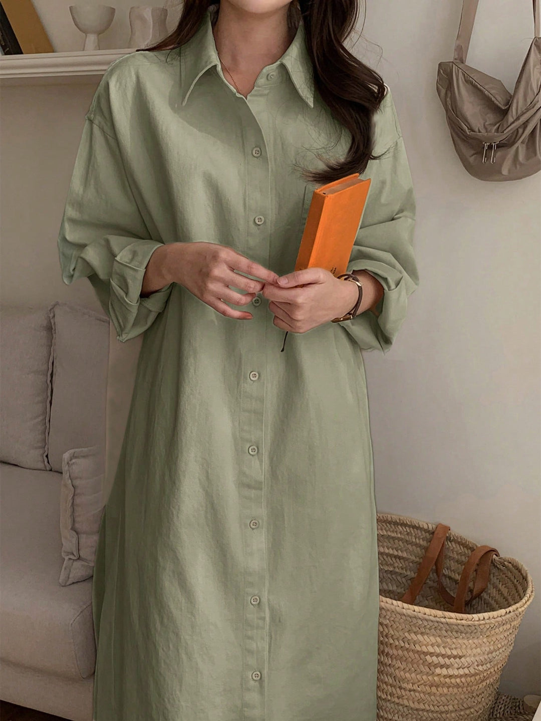 Rochie maxi SHEIN, kaki