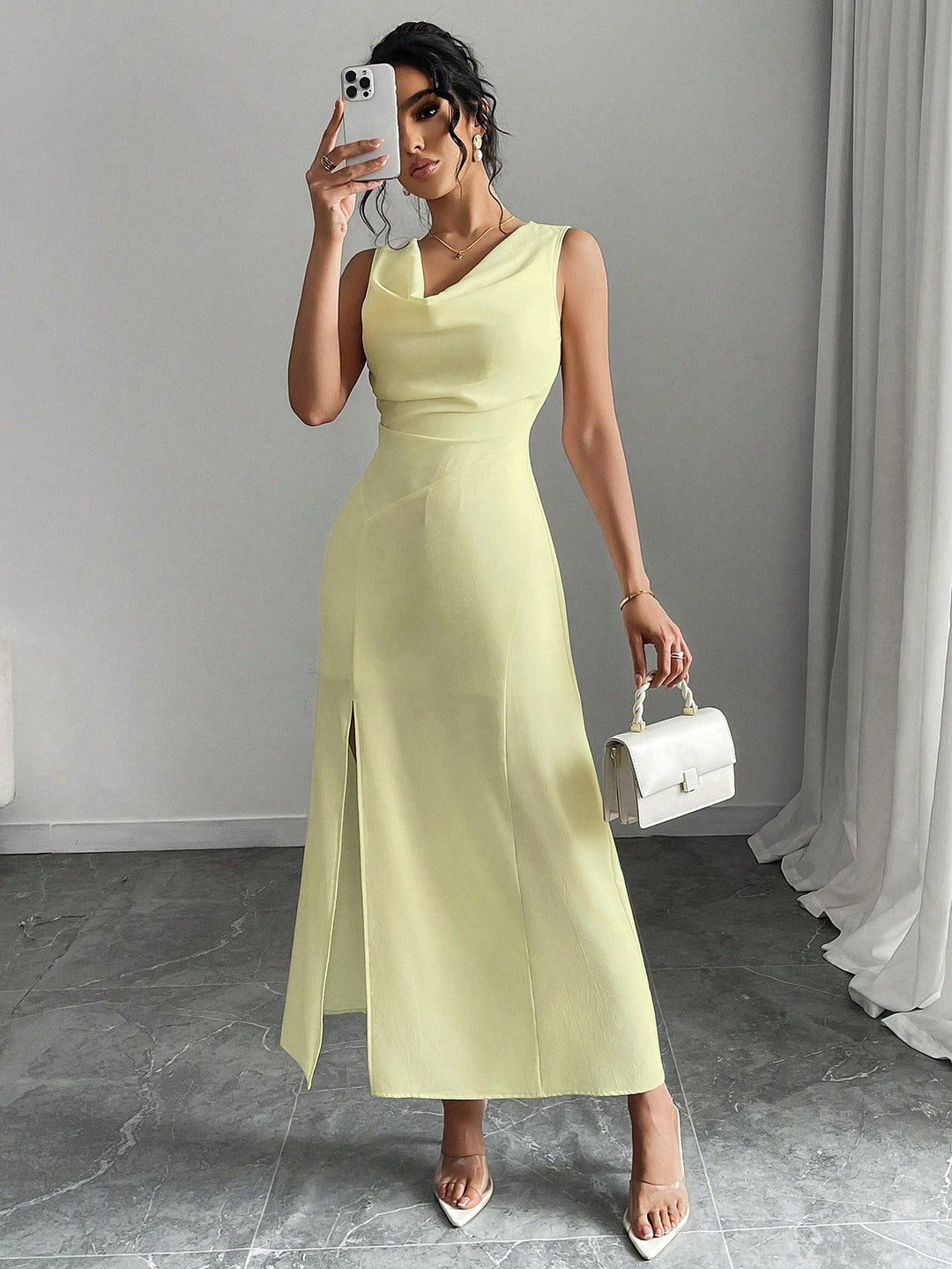 Rochie midi SHEIN, galben
