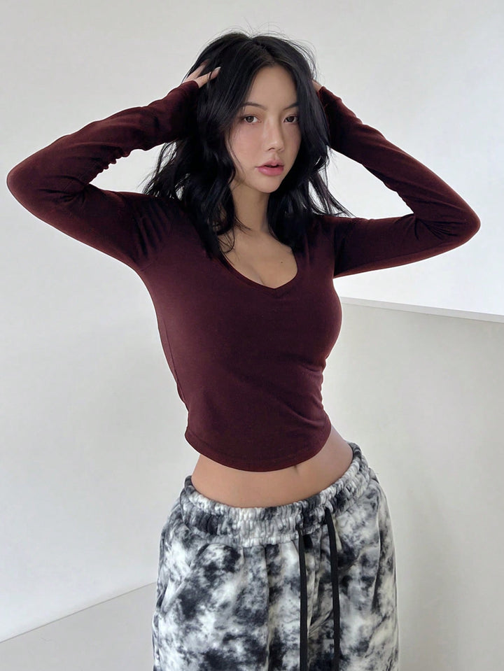 SHEIN póló, meggypiros