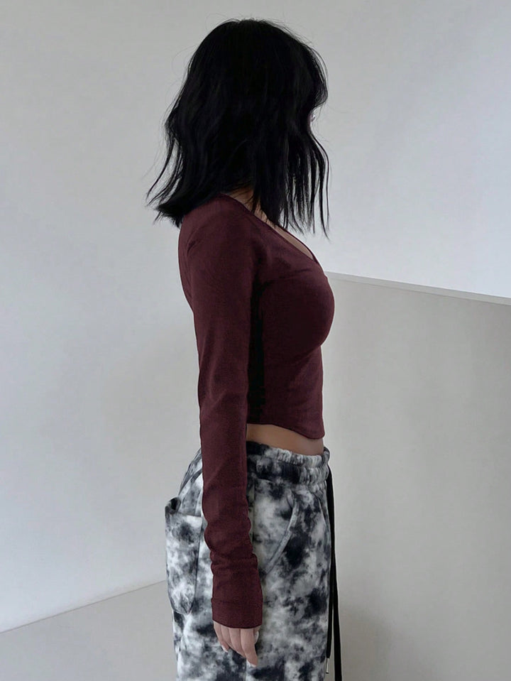 SHEIN póló, meggypiros