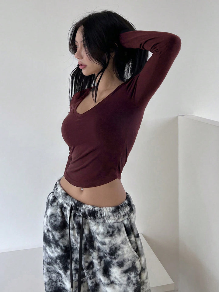 SHEIN póló, meggypiros