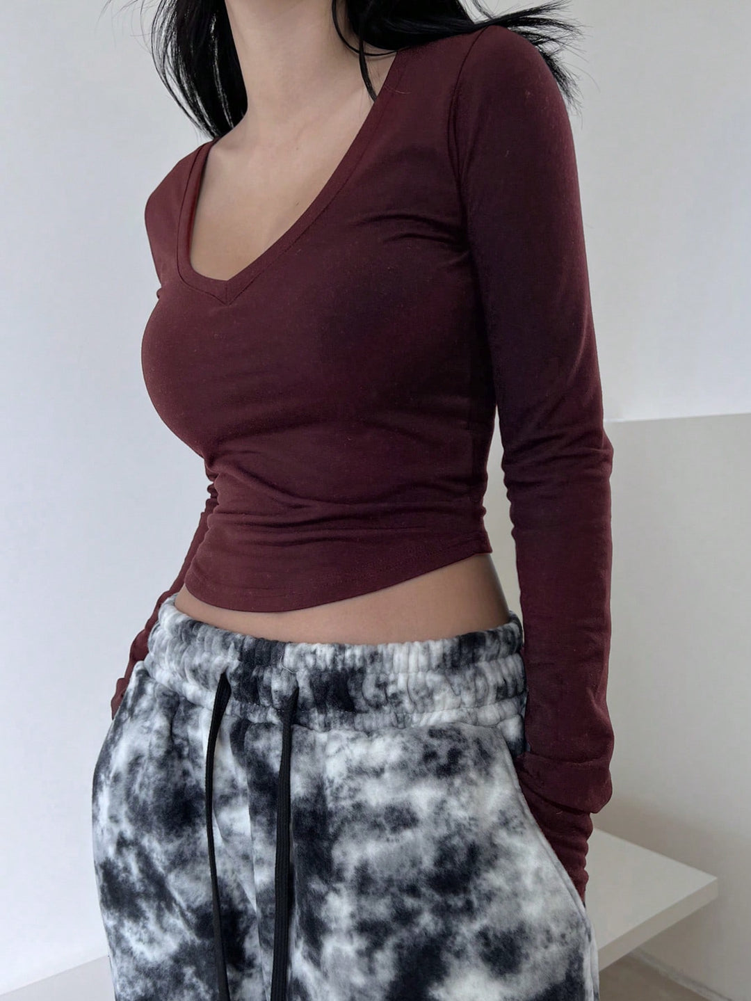 SHEIN póló, meggypiros