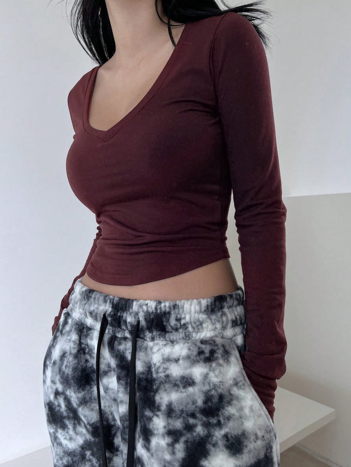 SHEIN póló, meggypiros