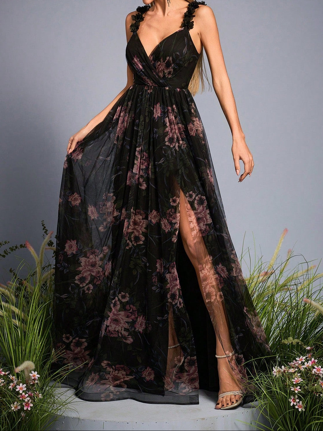 SHEIN maxi ruha, fekete