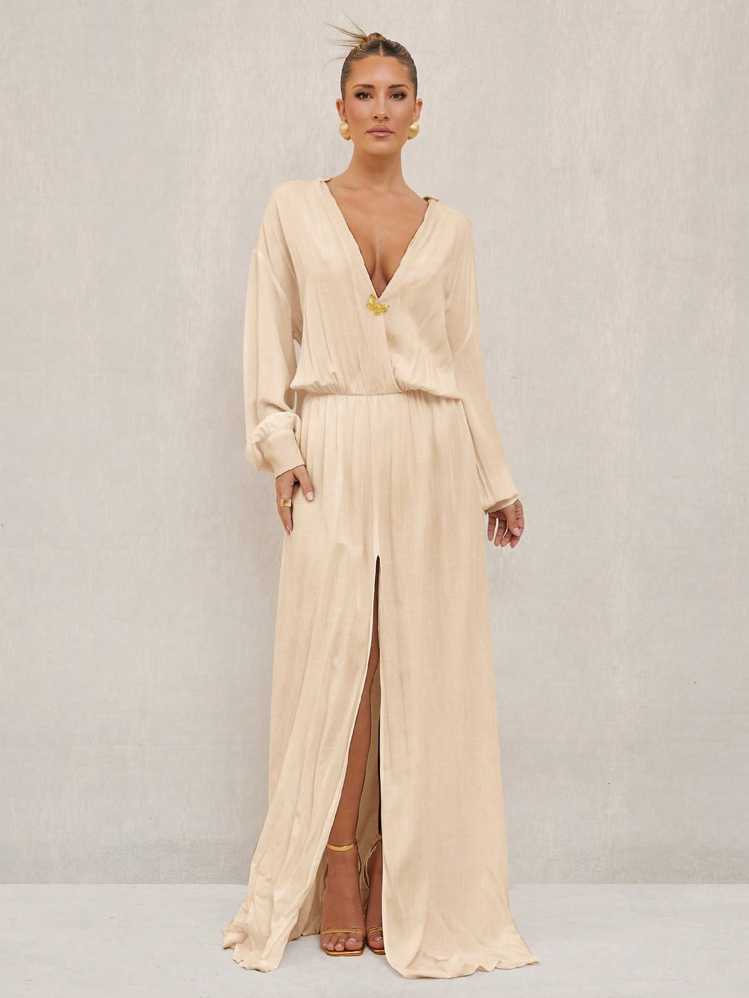 Rochie maxi SHEIN, kaki
