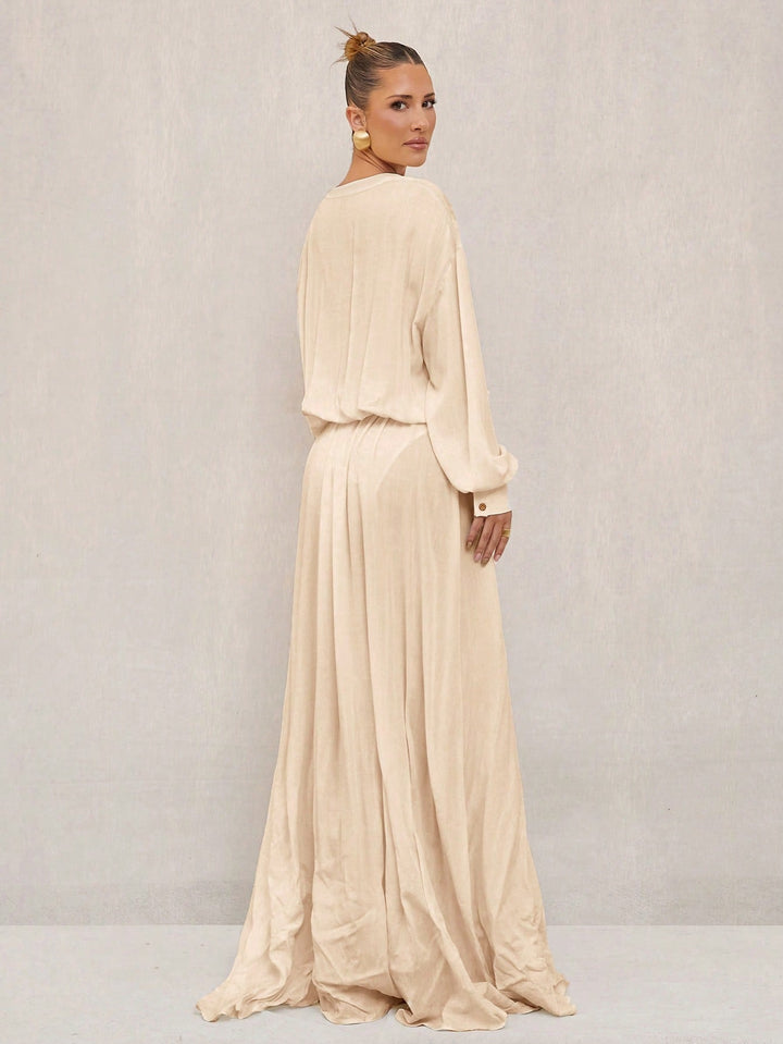Rochie maxi SHEIN, kaki
