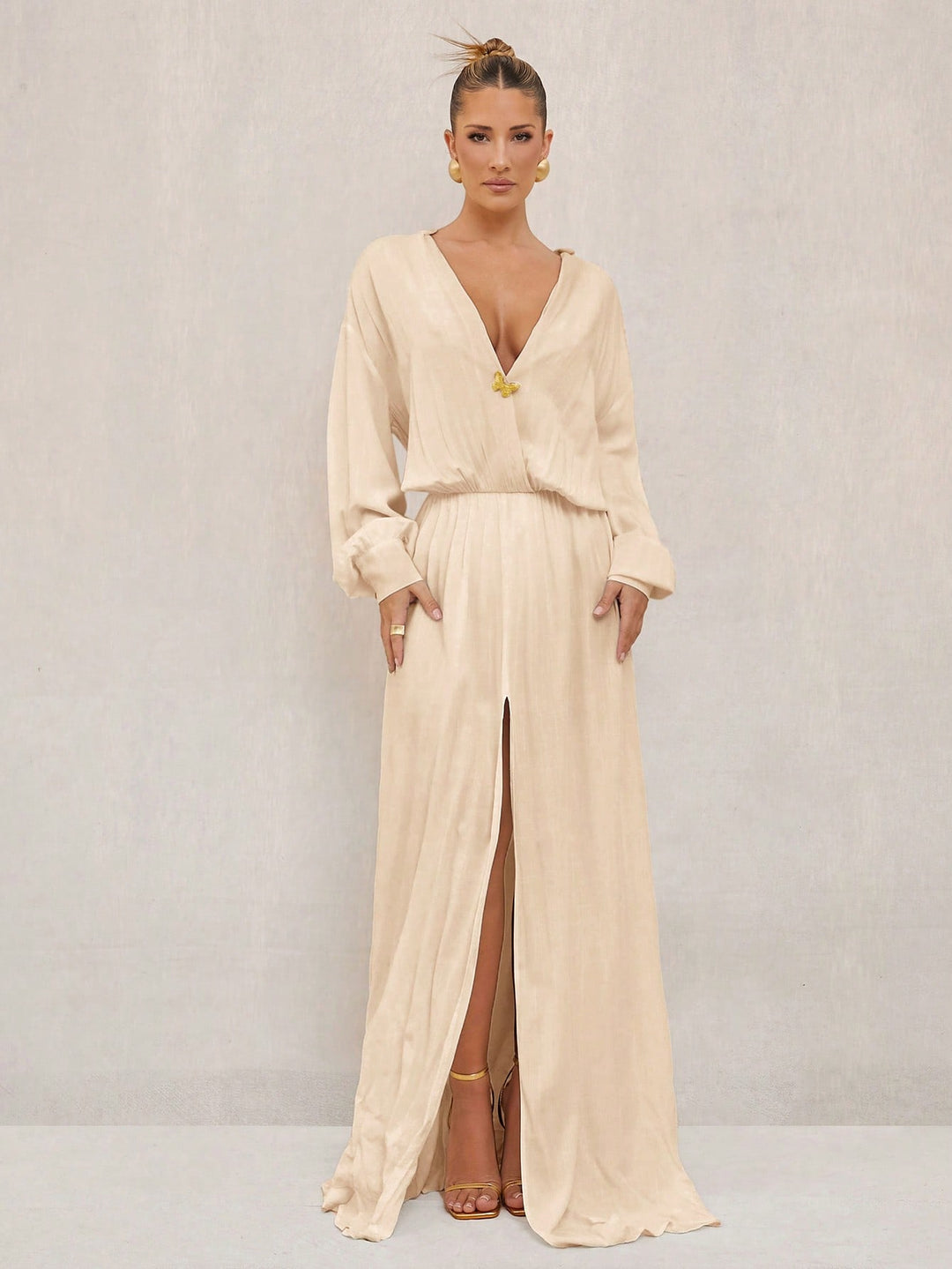Rochie maxi SHEIN, kaki