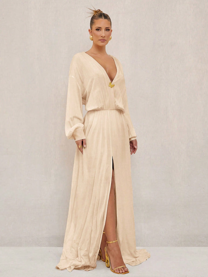 Rochie maxi SHEIN, kaki