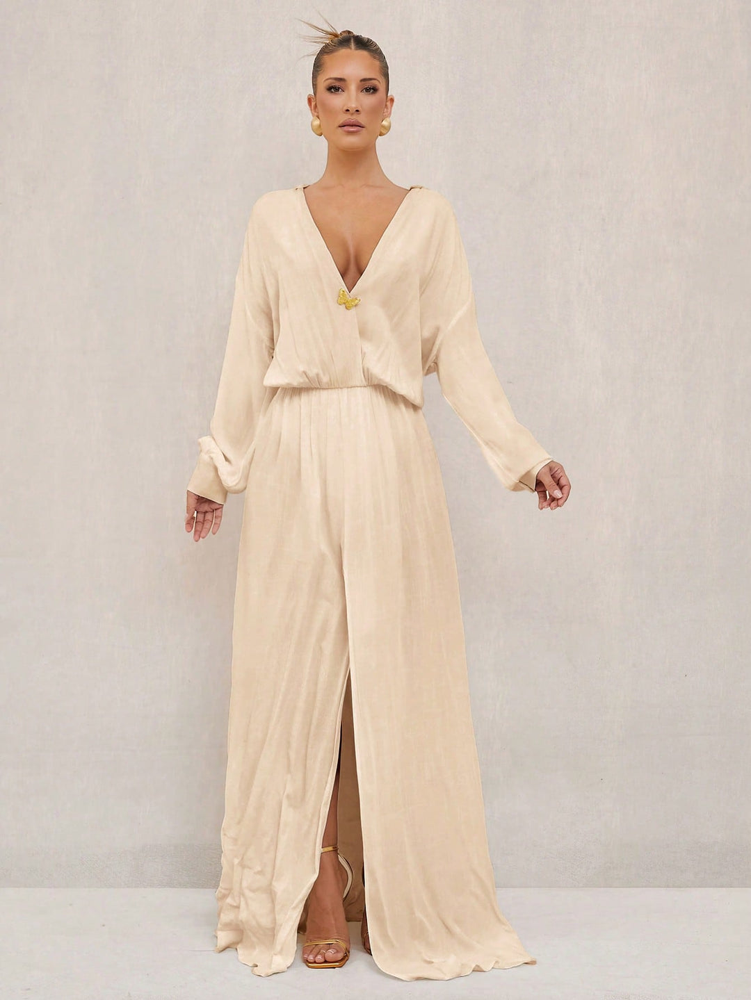 Rochie maxi SHEIN, kaki