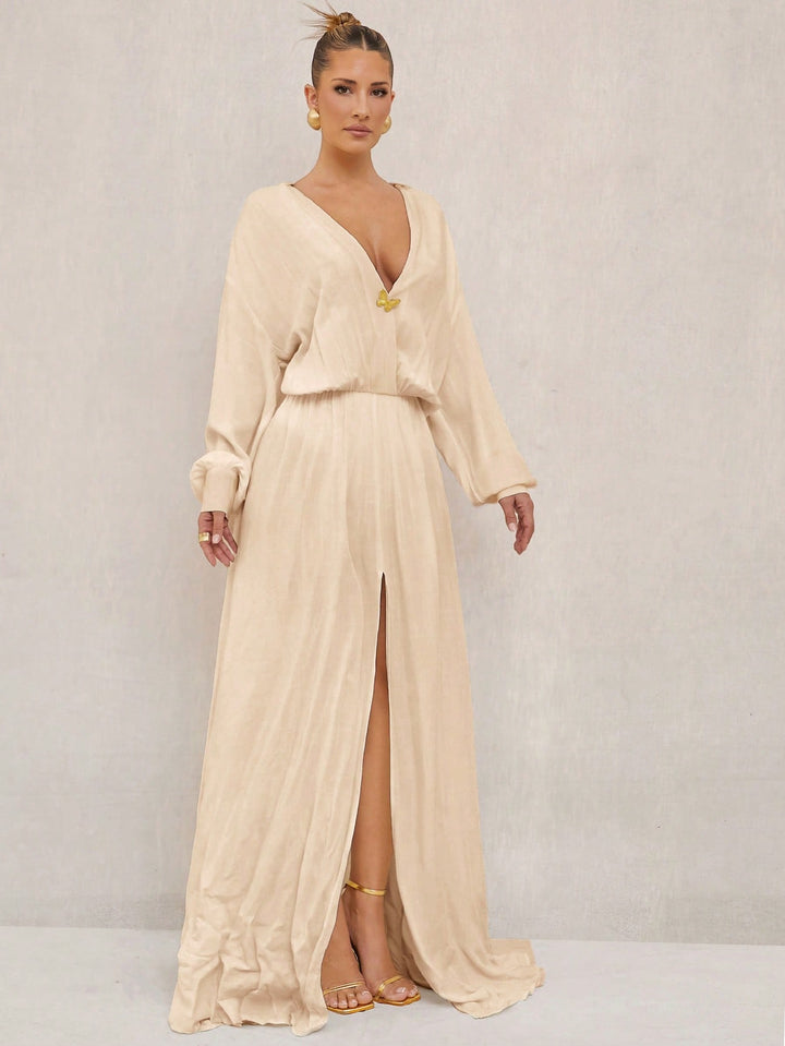 Rochie maxi SHEIN, kaki