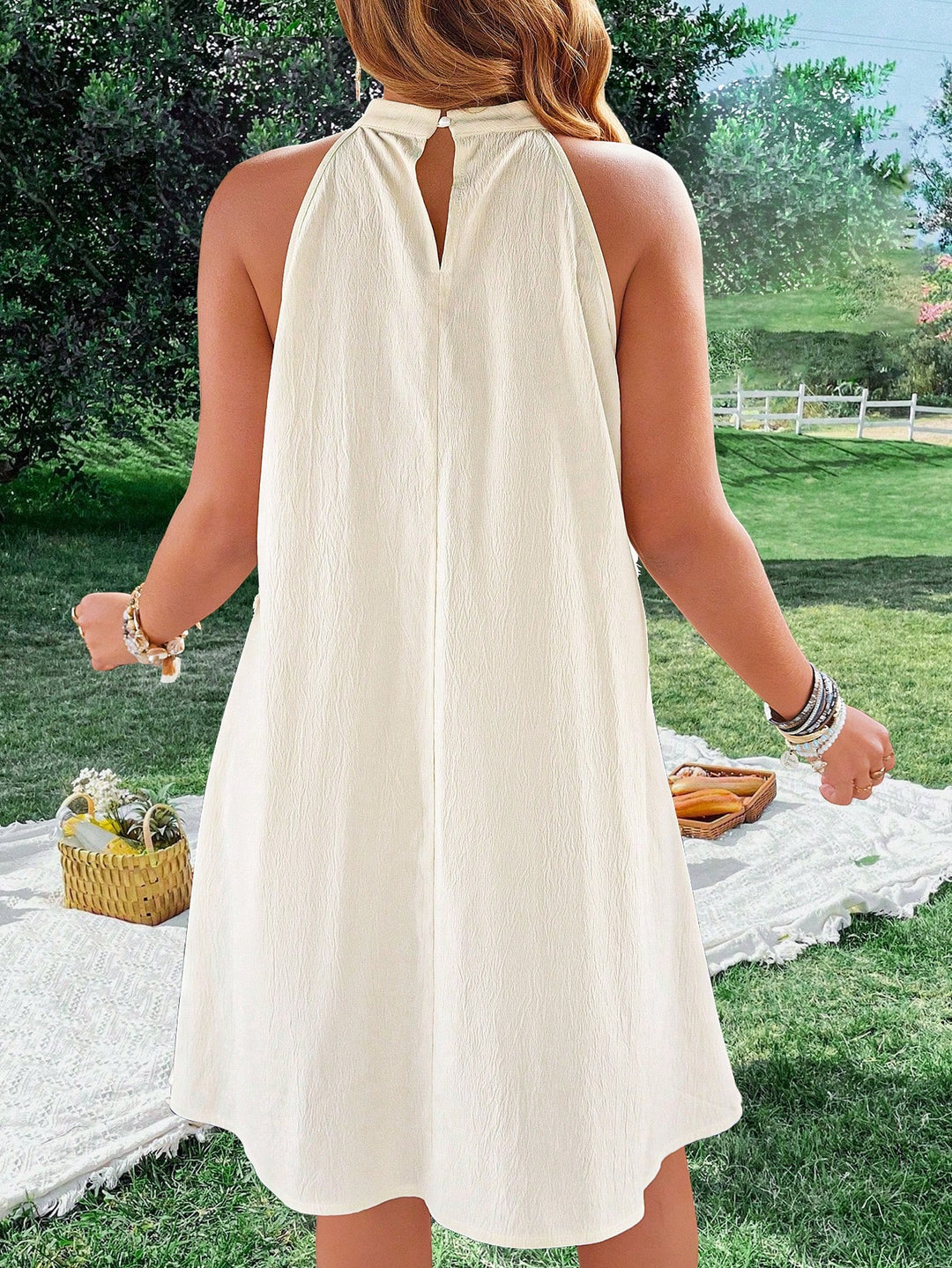 Rochie mini Shein Curve+, crem