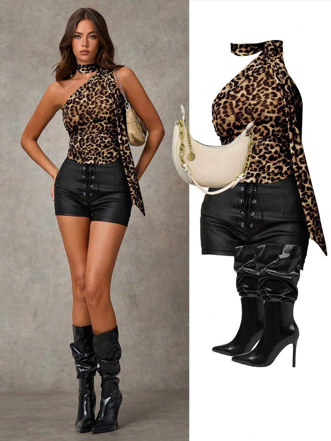 Top SHEIN, kaki