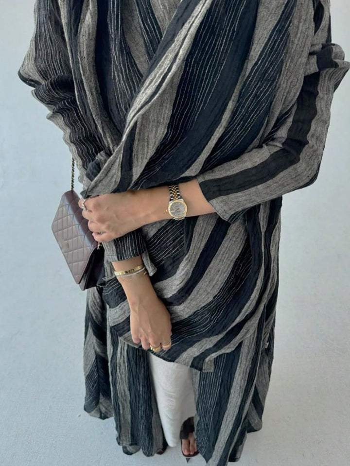 Set caftan și jalabiya SHEIN, gri