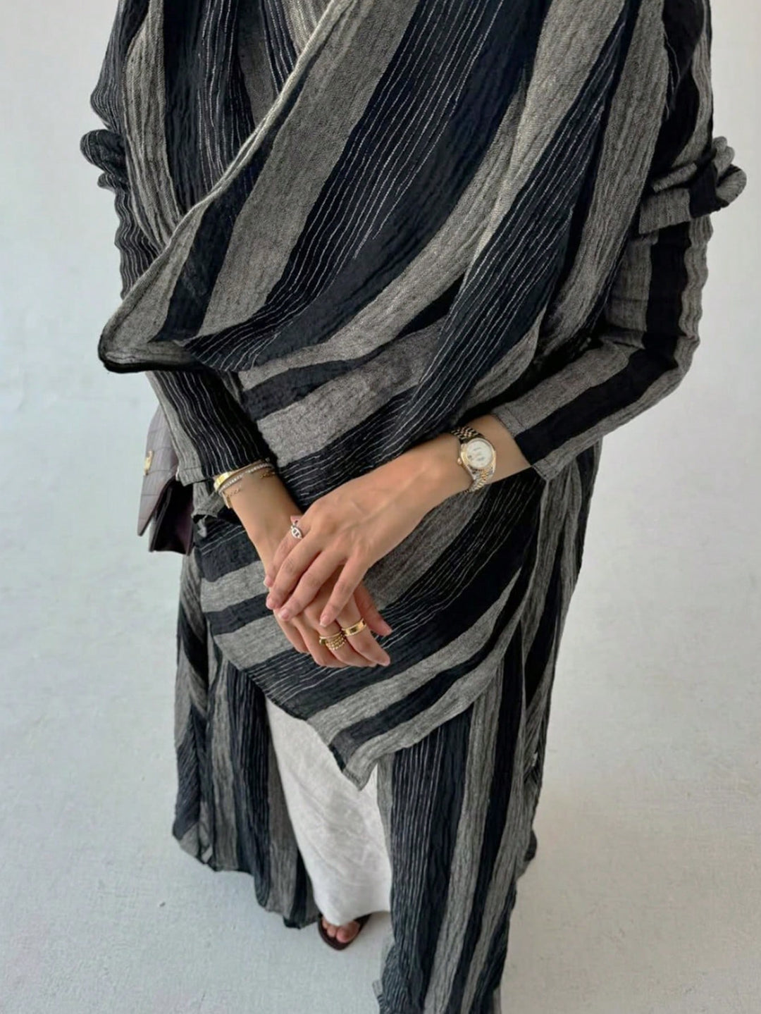 Set caftan și jalabiya SHEIN, gri