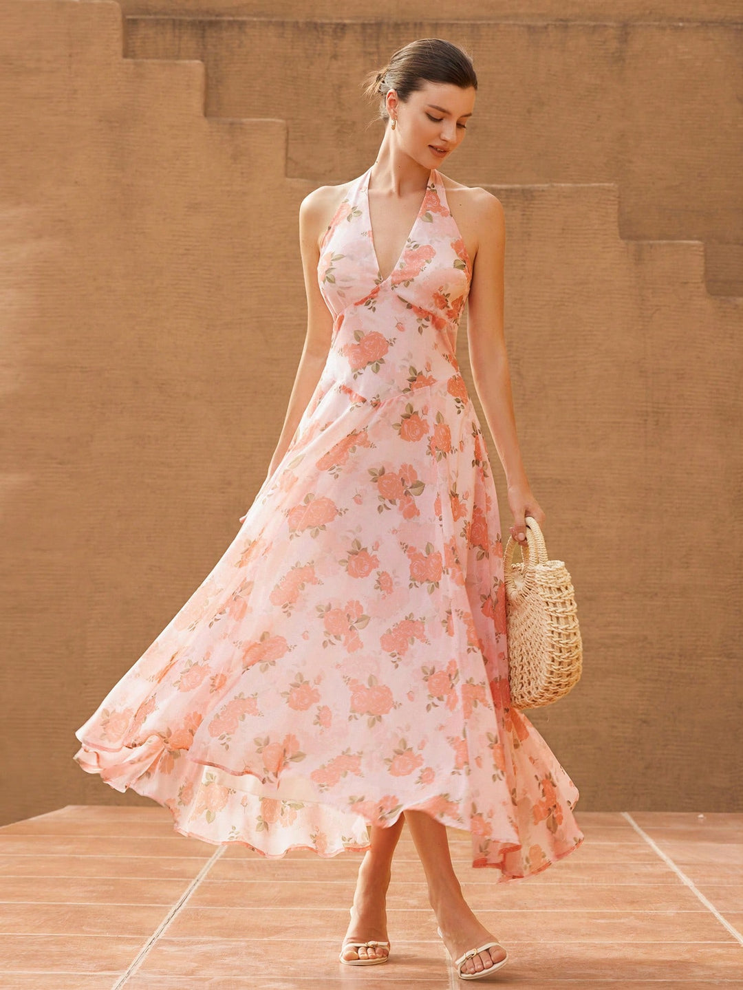 Rochie midi SHEIN, mix culori
