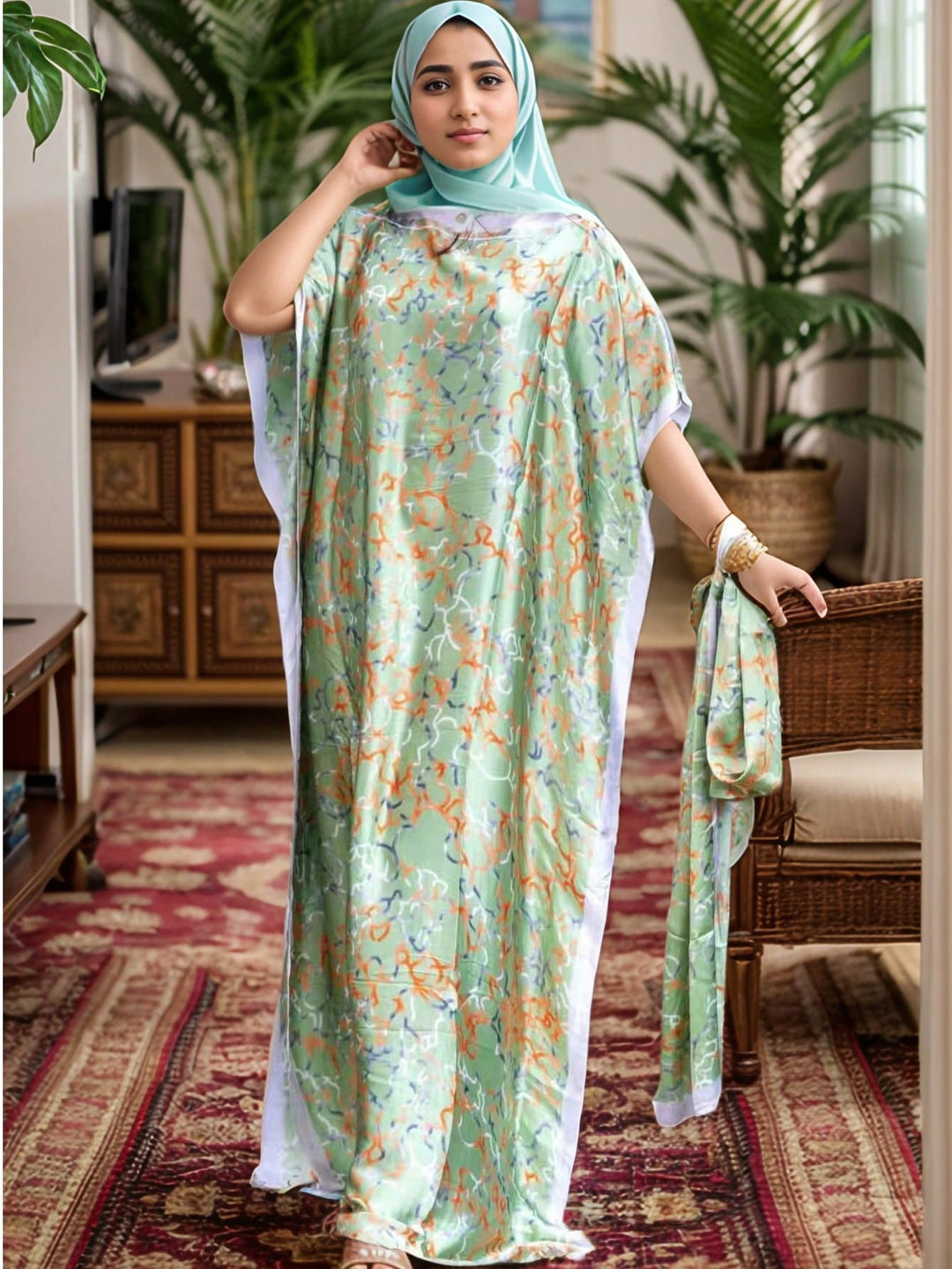 Set caftan și jalabiya SHEIN, mix culori