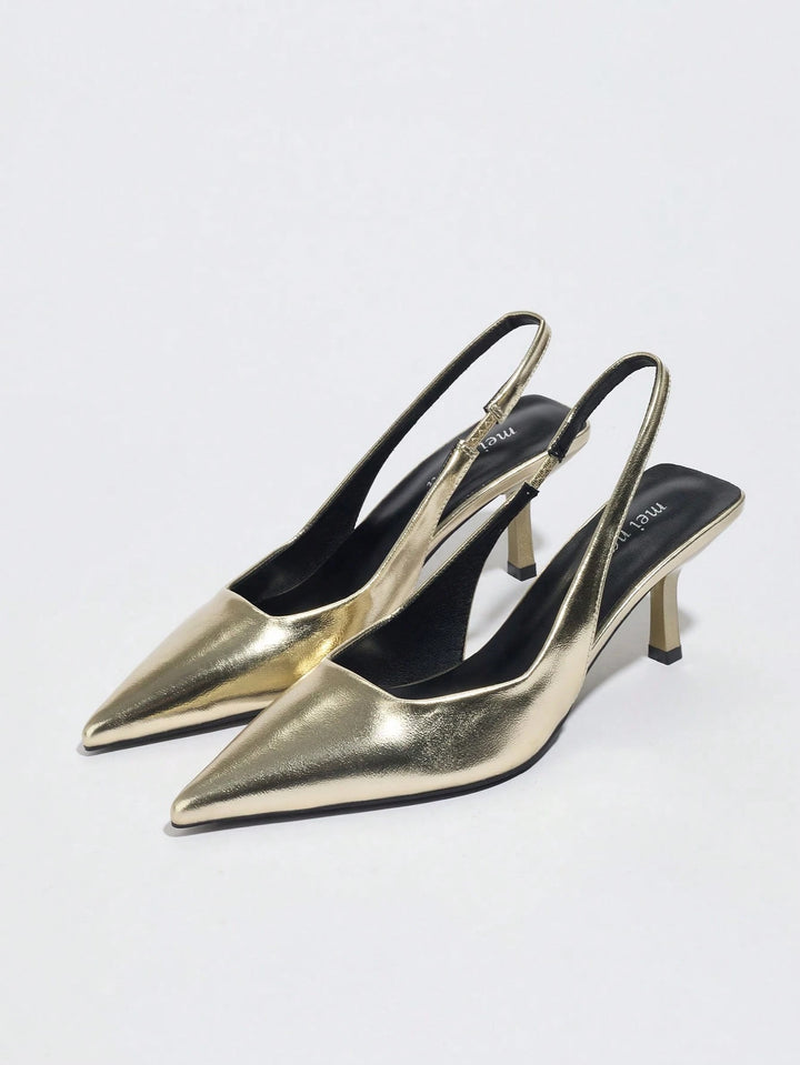 Pantofi cu toc SHEIN, auriu