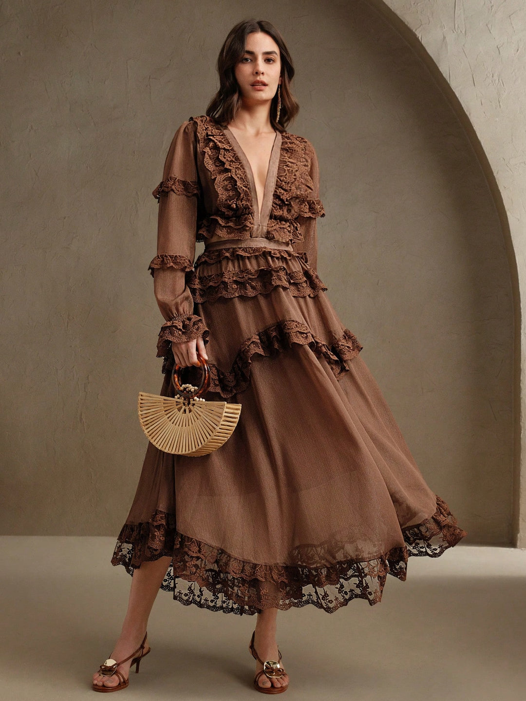 Rochie maxi SHEIN, maro