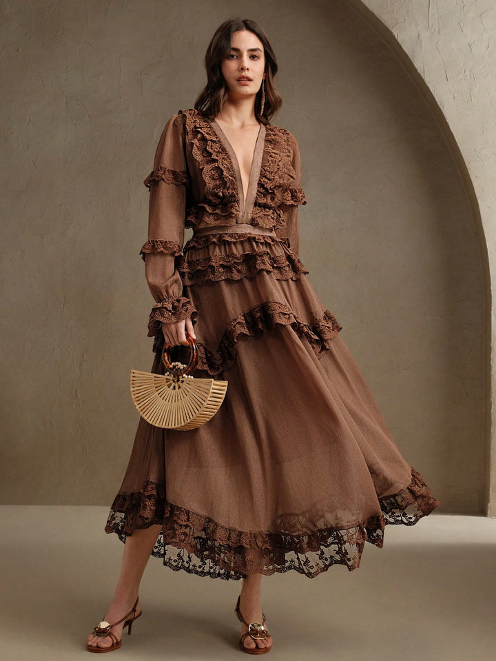 Rochie maxi SHEIN, maro