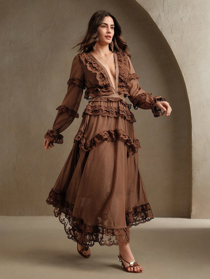 Rochie maxi SHEIN, maro