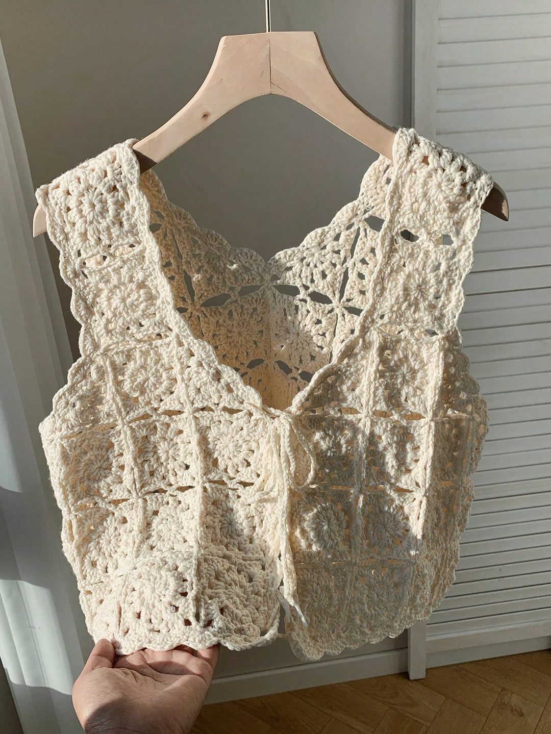 Shein top, krémszínű