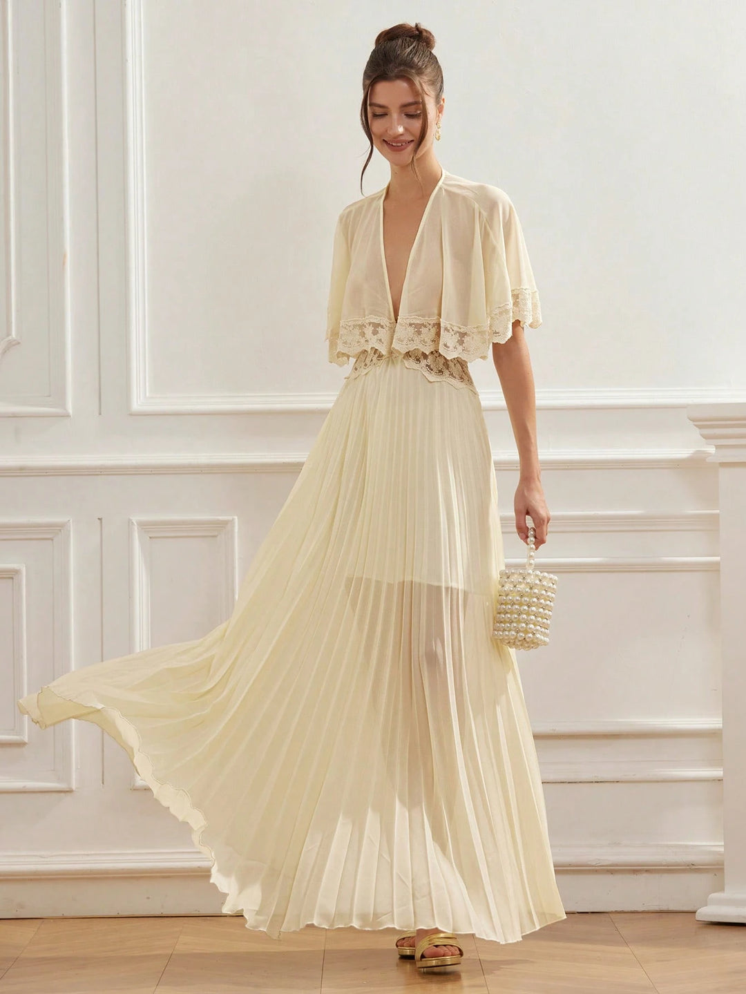 Rochie maxi SHEIN, crem