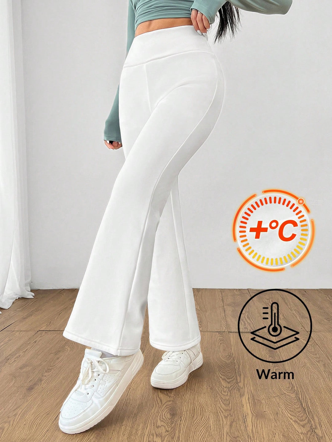 Pantaloni SHEIN, alb