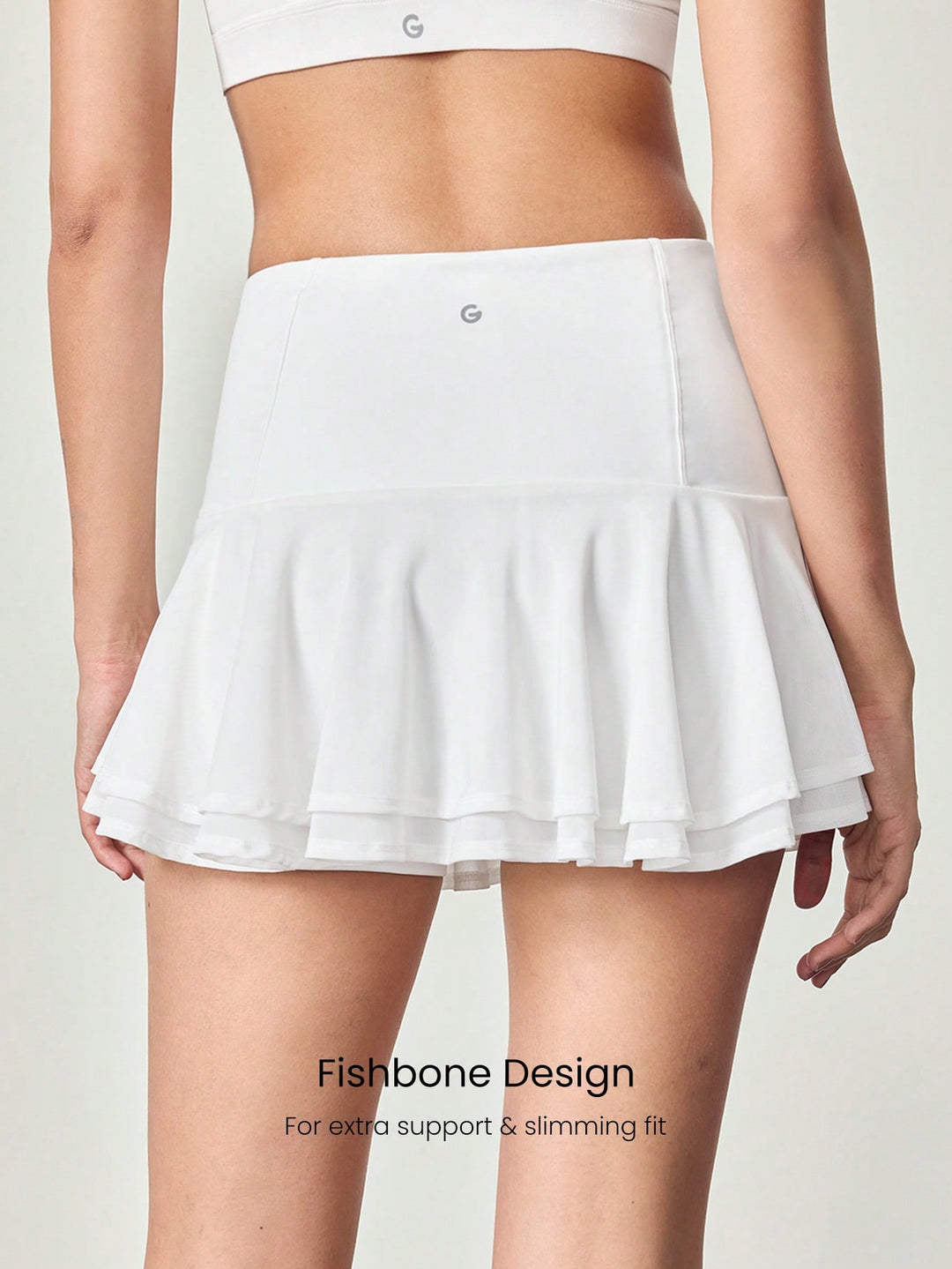 Fustă-pantalon SHEIN, alb