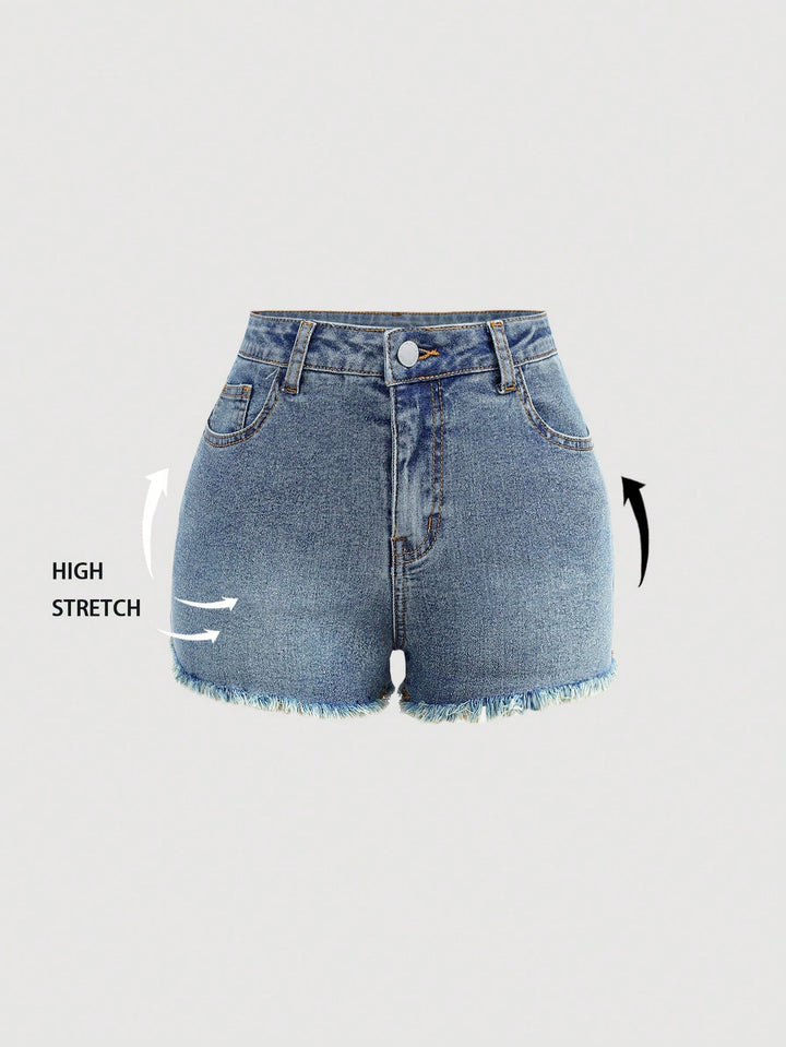 Pantaloni scurți de blugi SHEIN, albastru