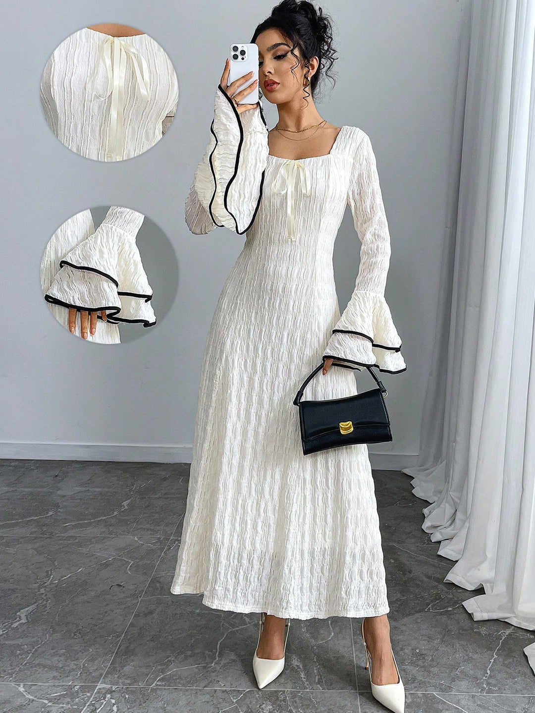 Rochie maxi SHEIN, alb