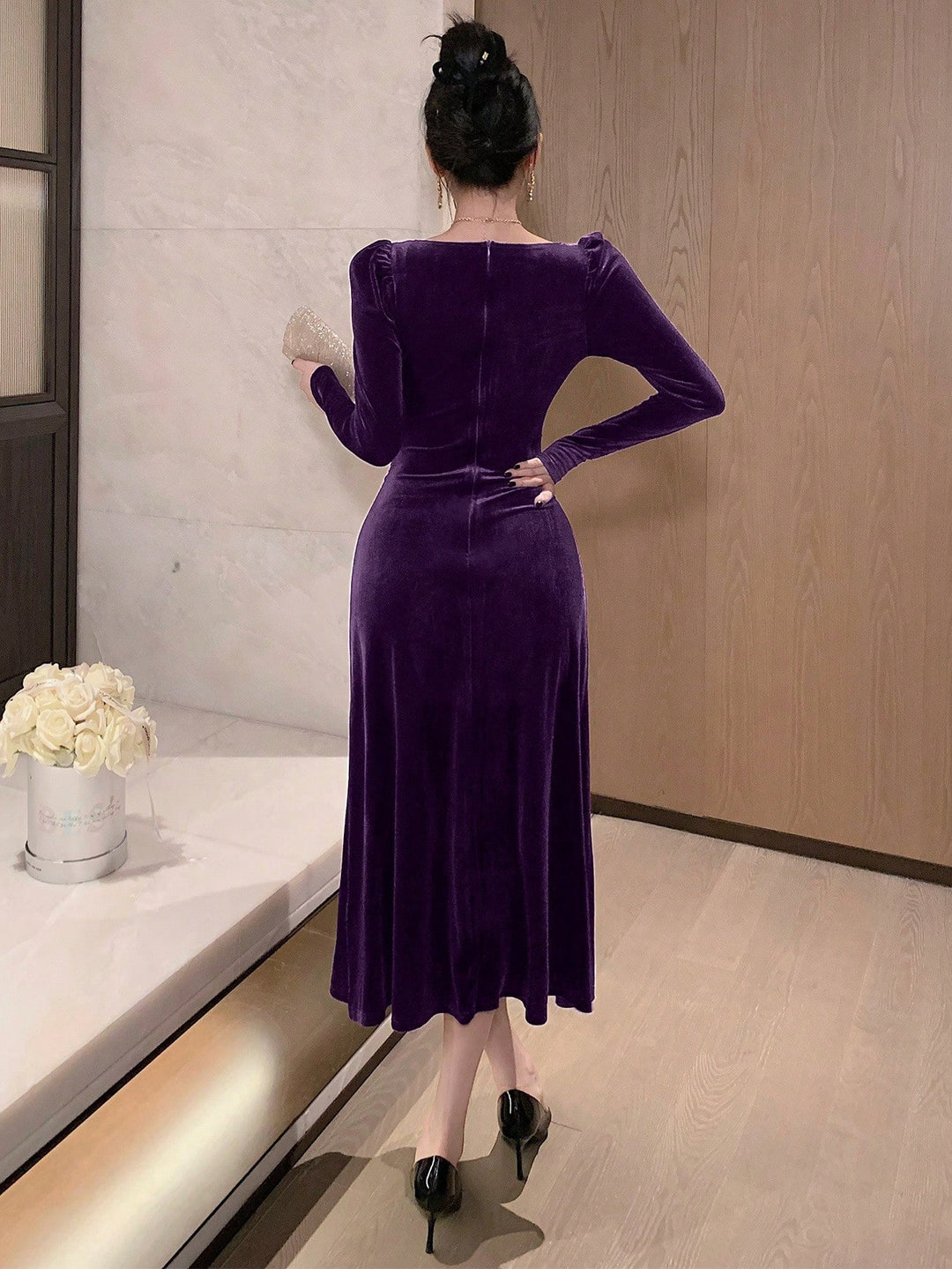 Rochie midi SHEIN, mov