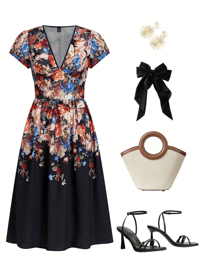 Rochie midi SHEIN, mix culori