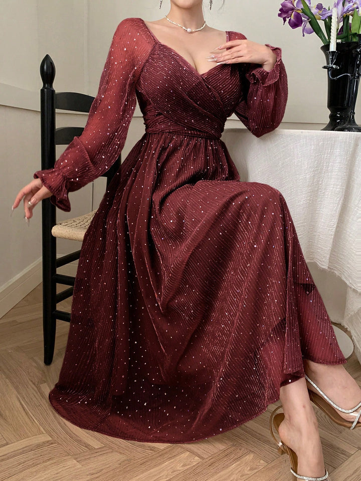 SHEIN bordó maxi ruha