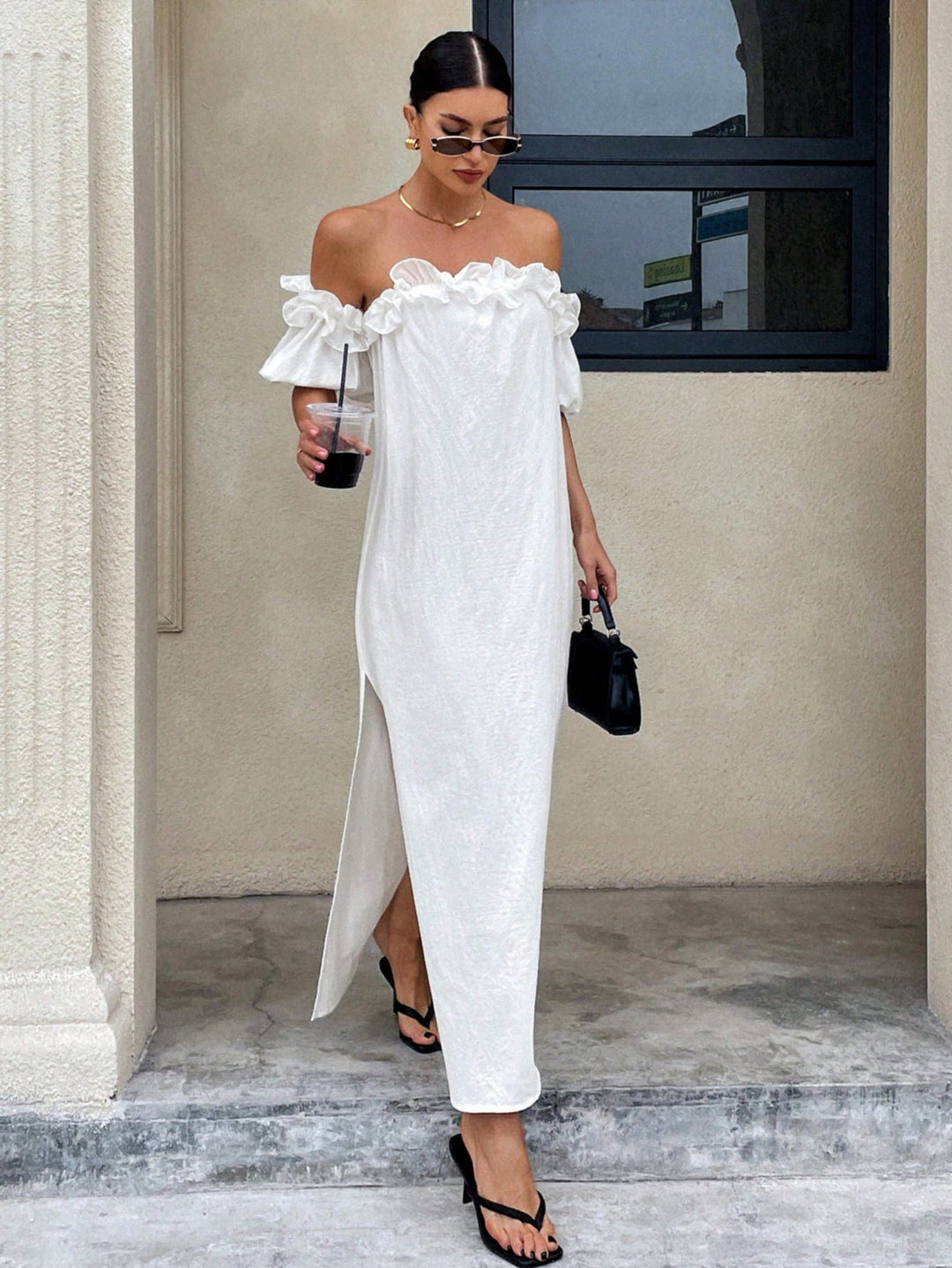 Rochie maxi SHEIN, alb