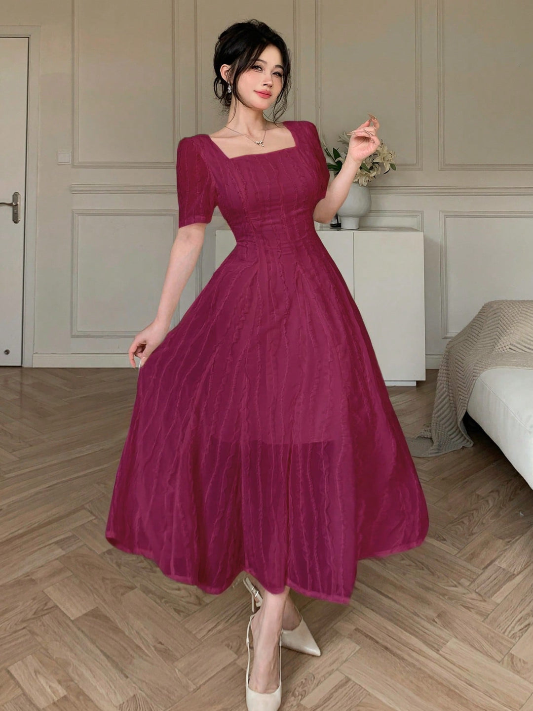 Rochie maxi SHEIN, vișiniu