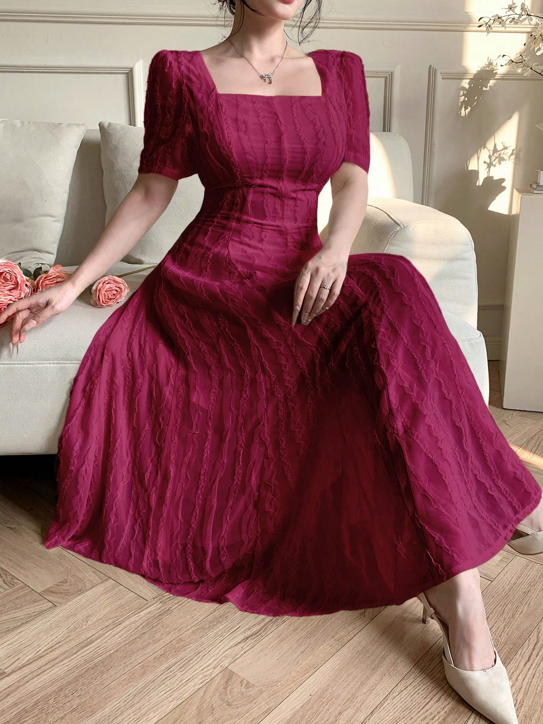Rochie maxi SHEIN, vișiniu