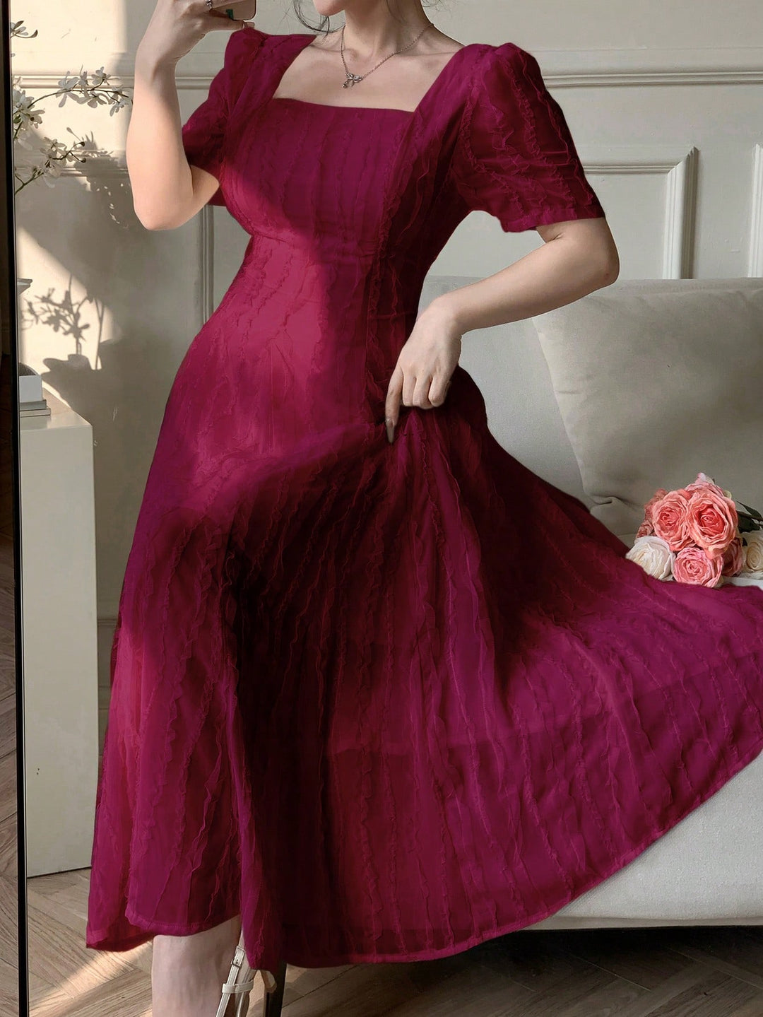 Rochie maxi SHEIN, vișiniu