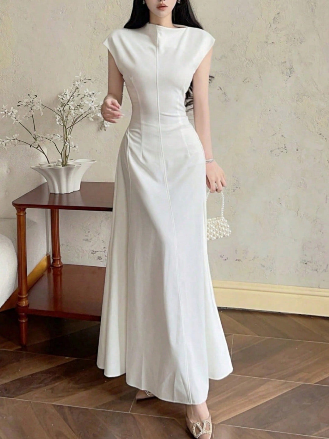 Rochie maxi SHEIN, alb