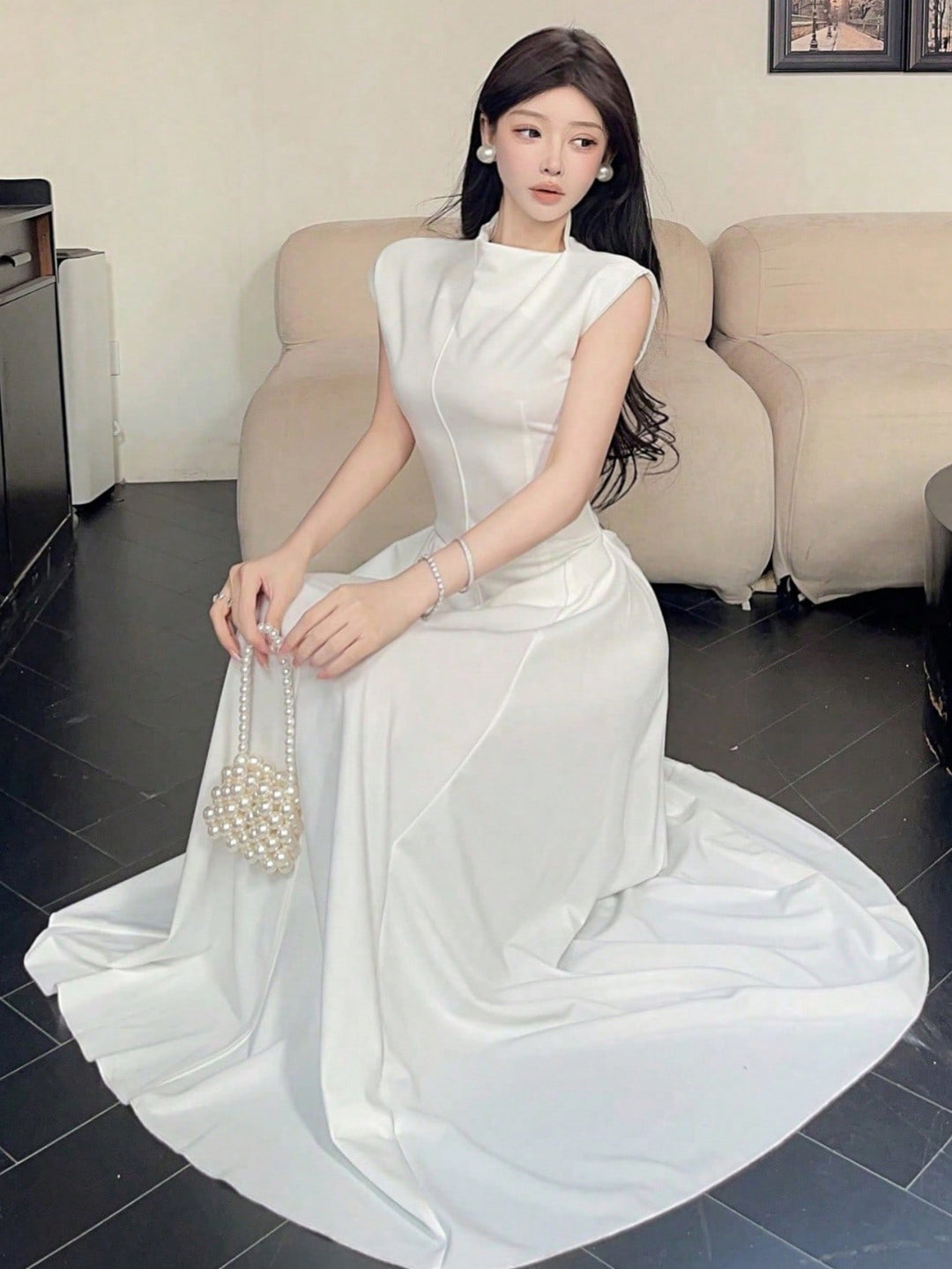 Rochie maxi SHEIN, alb
