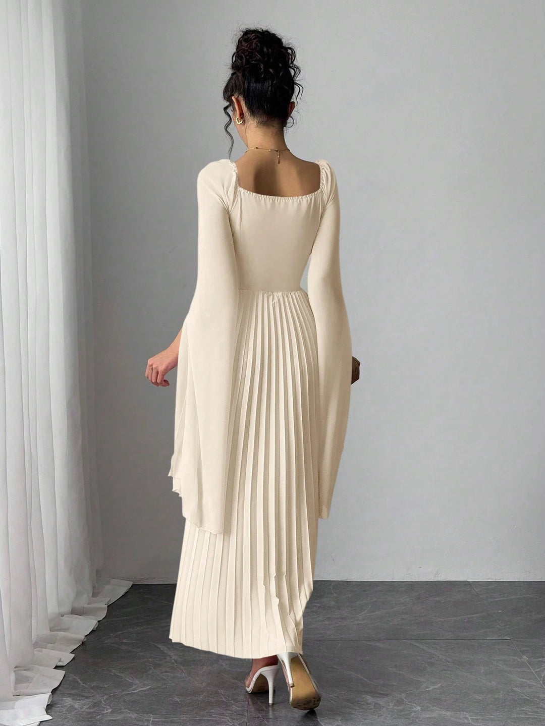 Rochie maxi SHEIN, crem